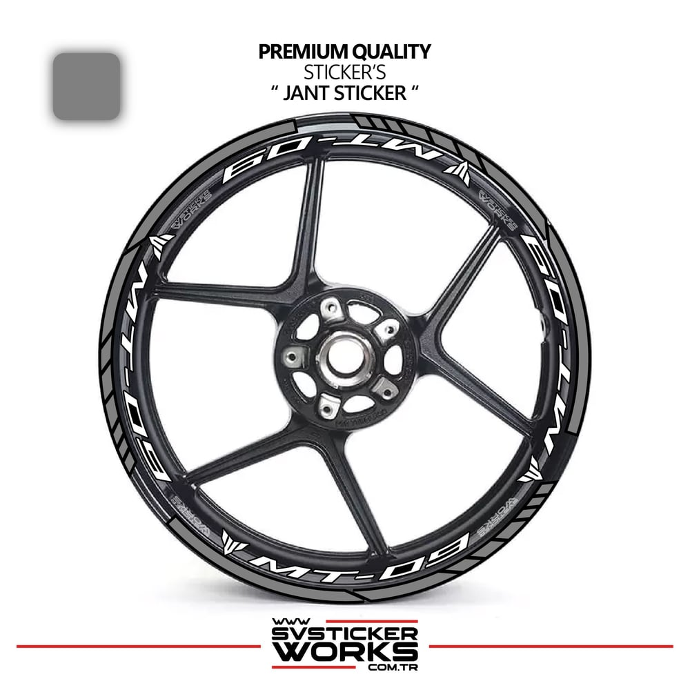 Yamaha MT09 Jant Sticker Ve İç Yazı Basklı Etiket Sticker Modeli Premium Kalite
