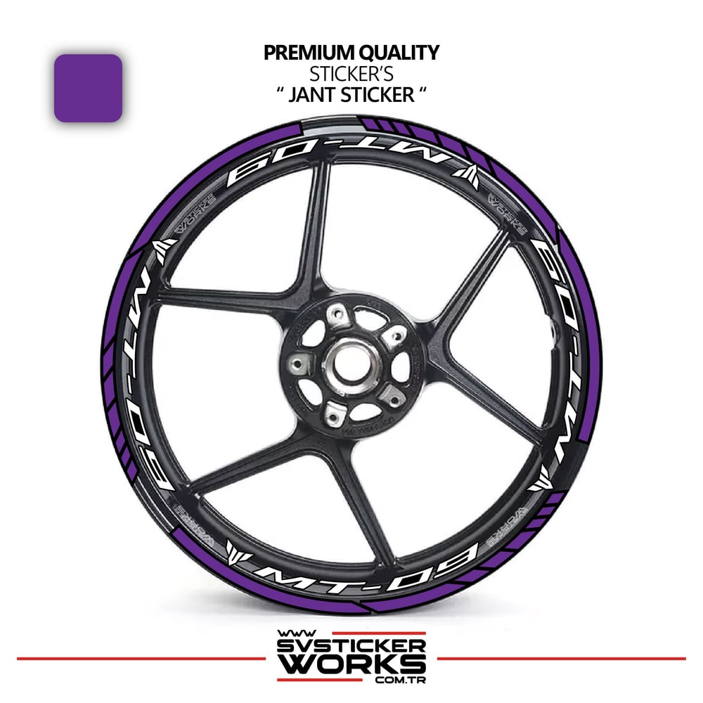 Yamaha MT09 Jant Sticker Ve İç Yazı Basklı Etiket Sticker Modeli Premium Kalite