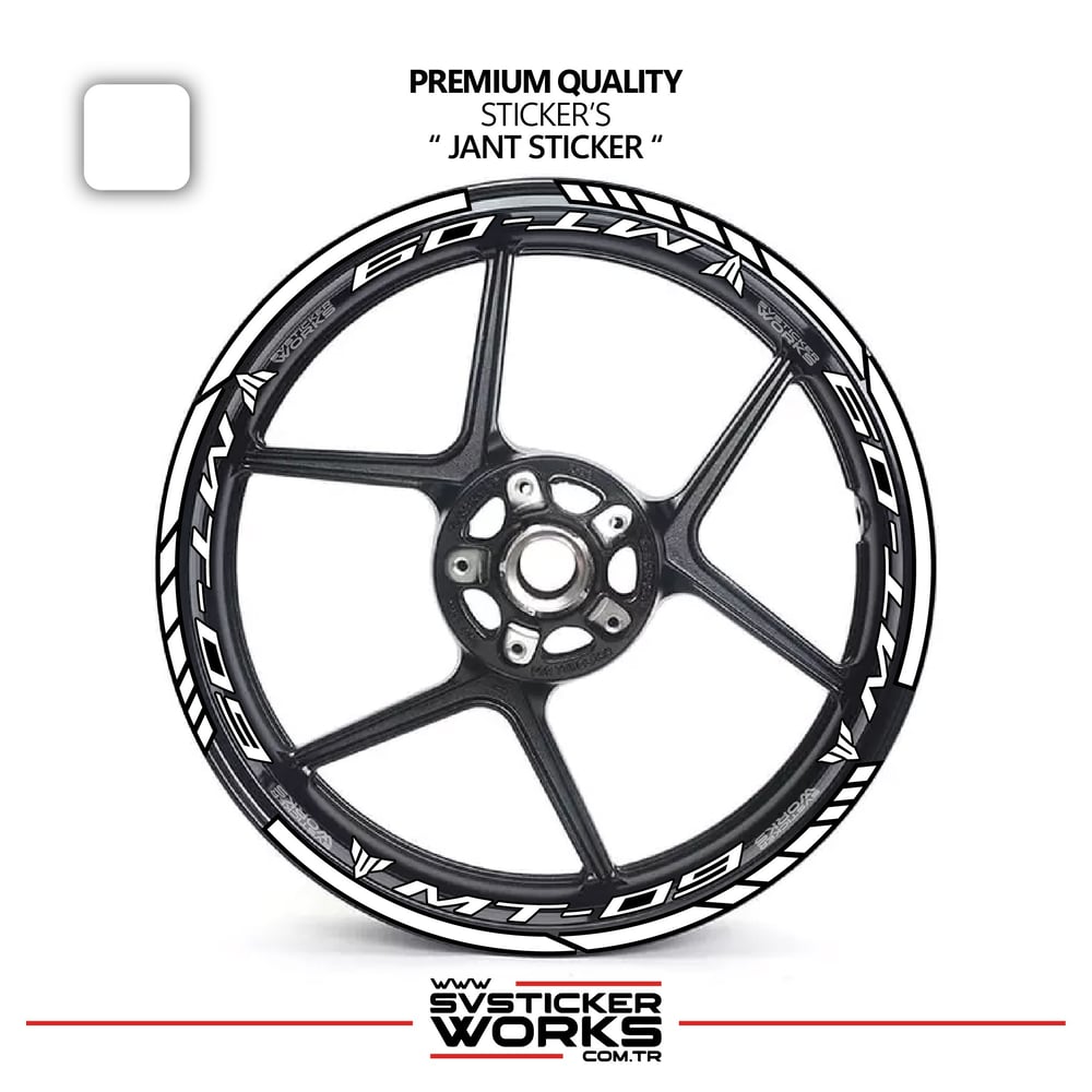 Yamaha MT09 Jant Sticker Ve İç Yazı Basklı Etiket Sticker Modeli Premium Kalite
