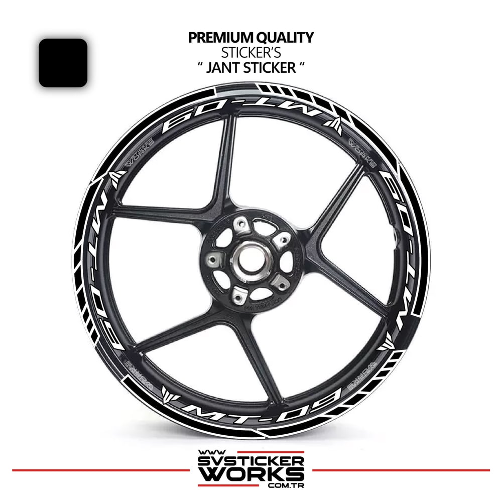 Yamaha MT09 Jant Sticker Ve İç Yazı Basklı Etiket Sticker Modeli Premium Kalite