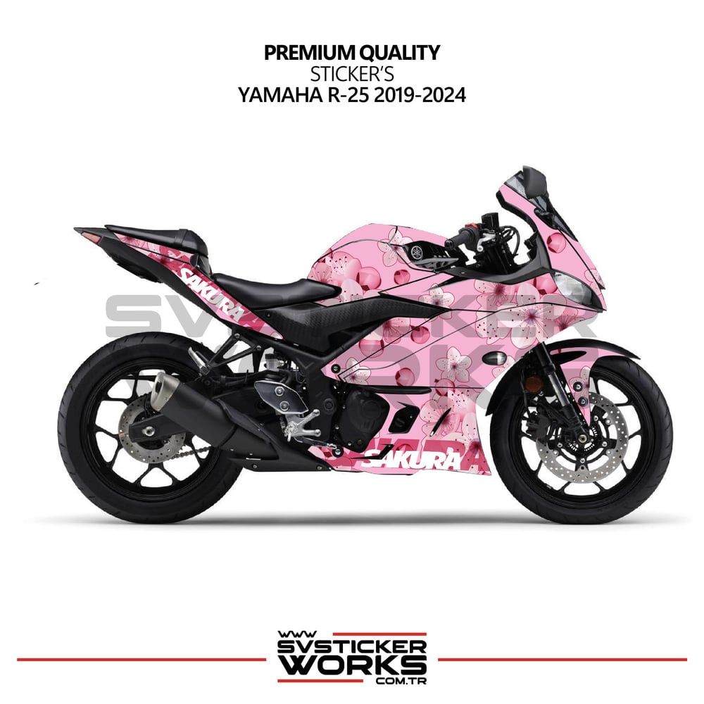 Yamaha R25 2019-2024 Kaplama Sticker Sakura Motor Kaplama Modeli Hazır Kit Yüksek Kalite