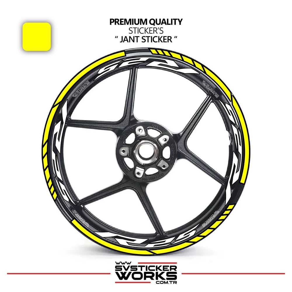 Yamaha R25 Jant Sticker Ve İç Yazı Basklı Etiket Sticker Modeli Premium Kalite