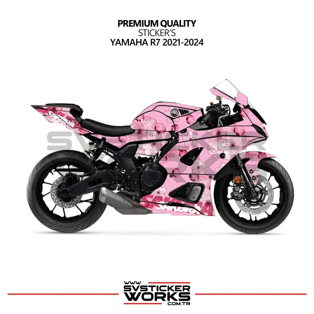 Yamaha R7 2021-224 Kaplama Sticker Sakura Motor Kaplama Modeli Hazır Kit Yüksek Kalite