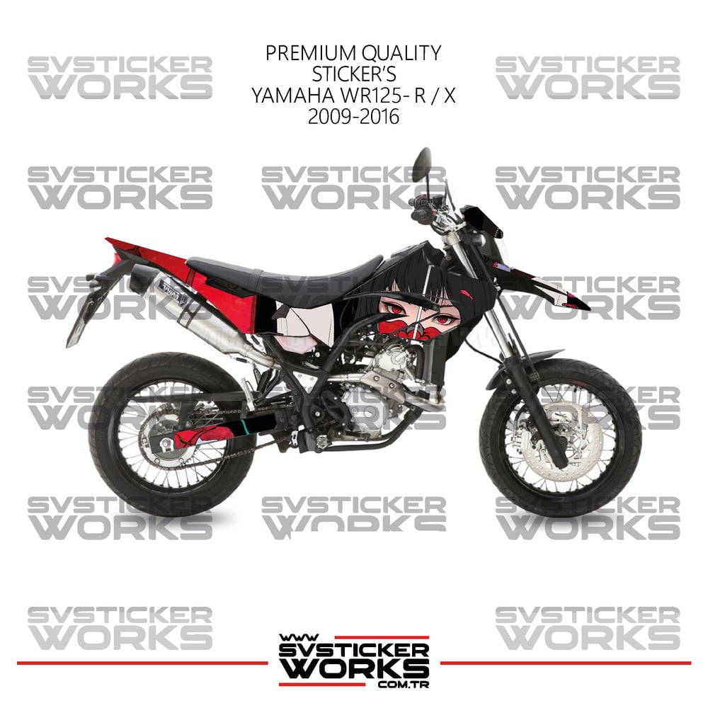 Yamaha WR125R-X Kaplama Sticker Anime Girl Design Motor Kaplama Modeli Hazır Kit 2009-2016 Uyumlu 