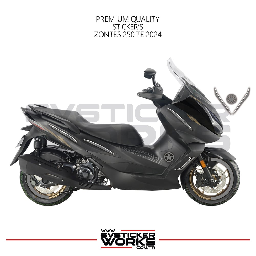 ZONTES 250 TE Sticker Kaplama Set Full Kit Parçalı Etiket Sticker Modeli Gri