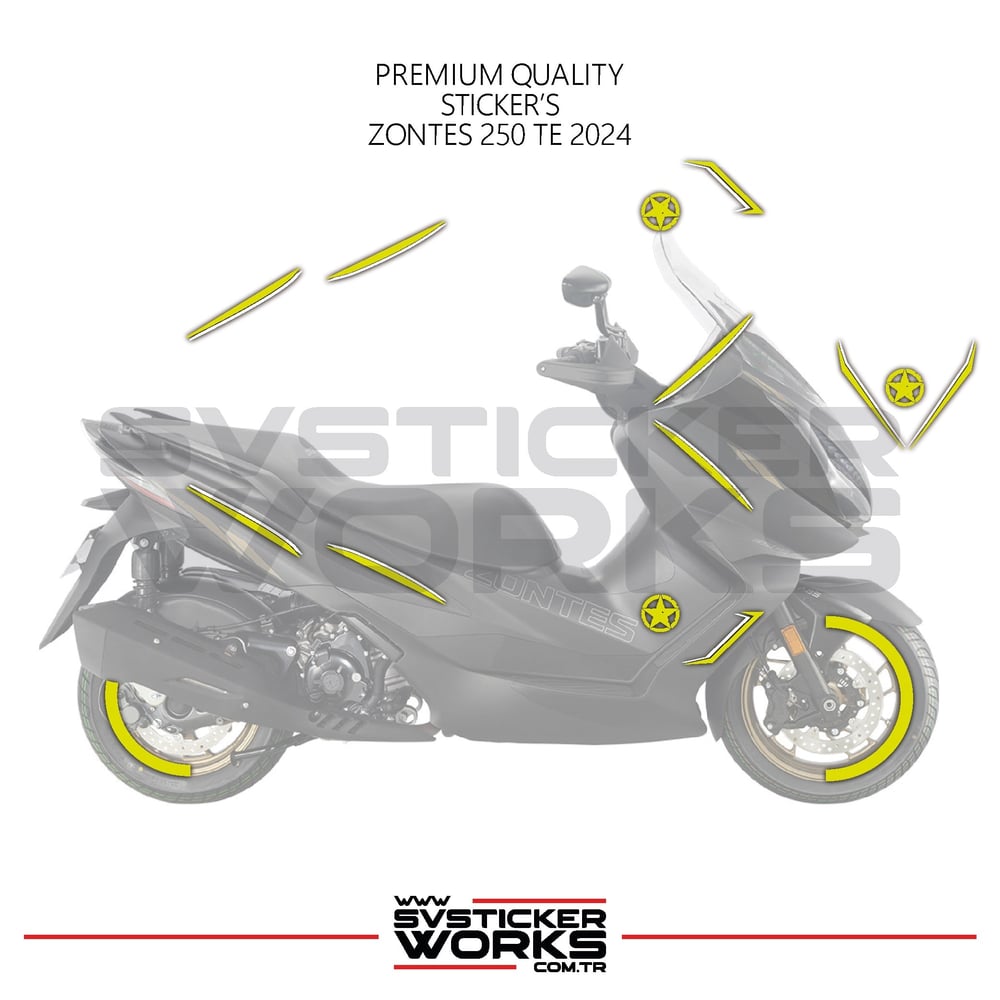 ZONTES 250 TE Sticker Kaplama Set Full Kit Parçalı Etiket Sticker Modeli