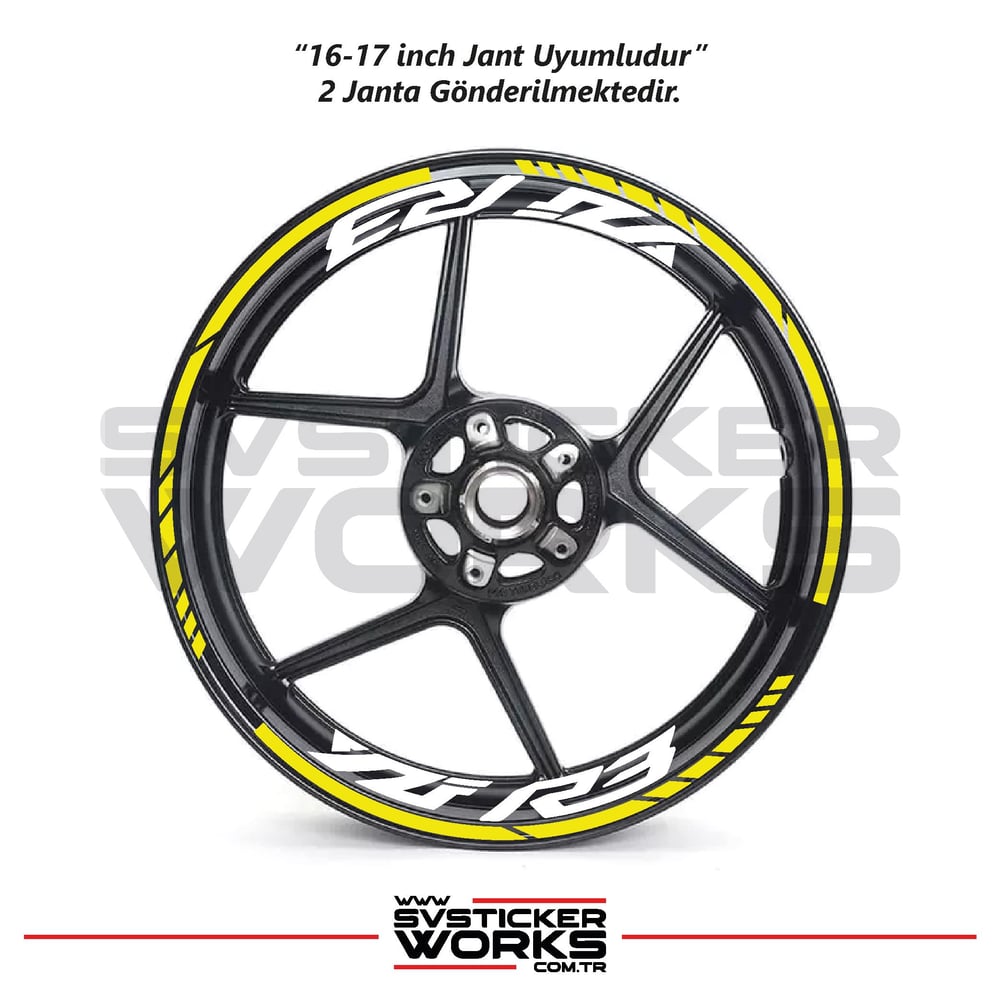 Yamaha YZF-R3 Yazılı Jant Sticker Dış Ve İç Set Sticker Jant Şeridi
