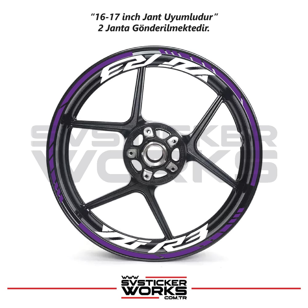 Yamaha YZF-R3 Yazılı Jant Sticker Dış Ve İç Set Sticker Jant Şeridi