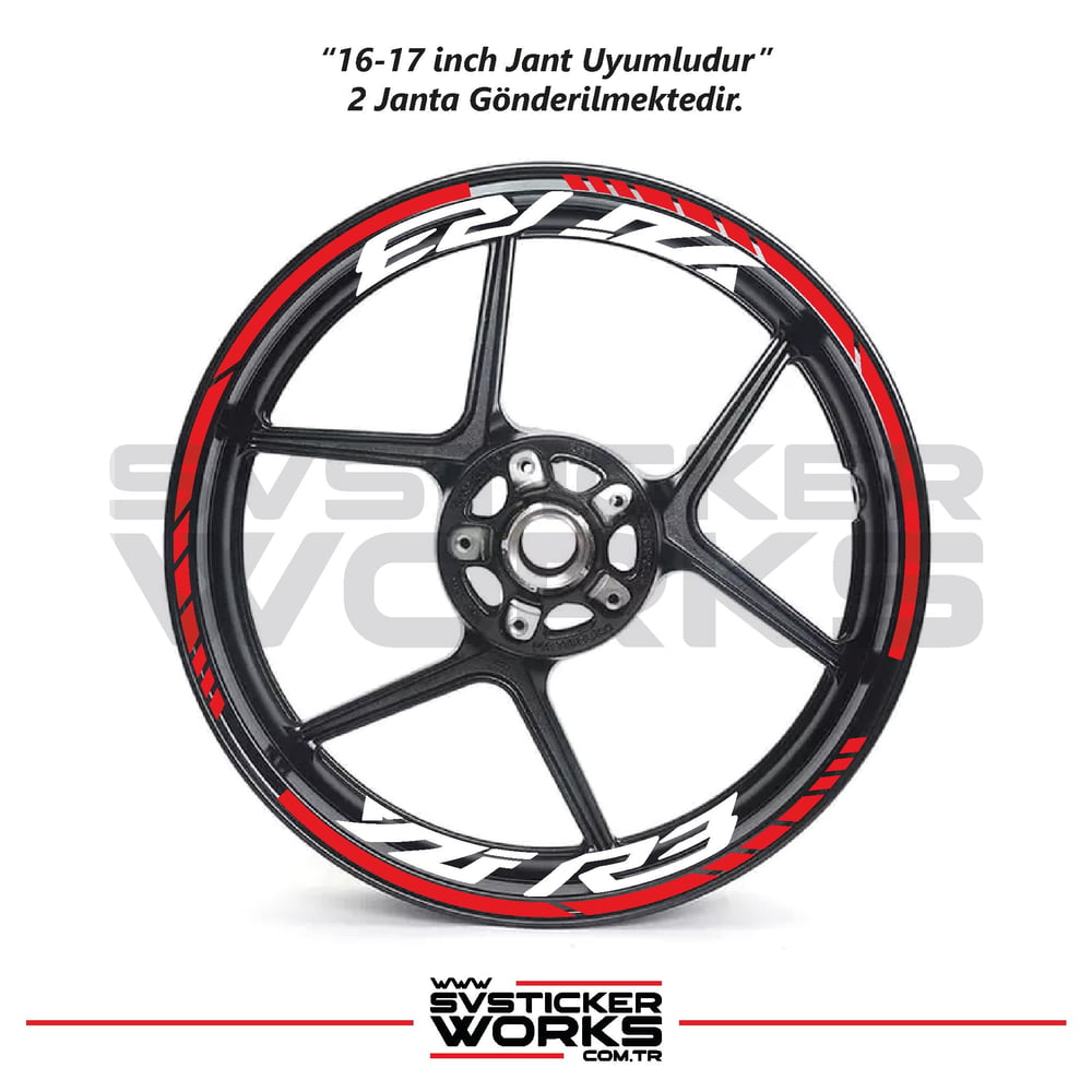 Yamaha YZF-R3 Yazılı Jant Sticker Dış Ve İç Set Sticker Jant Şeridi
