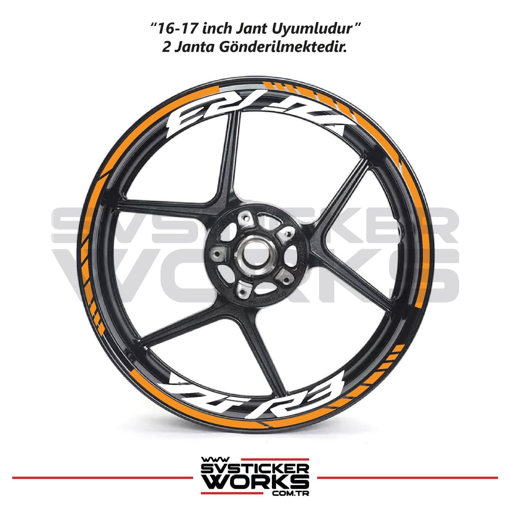 Yamaha YZF-R3 Yazılı Jant Sticker Dış Ve İç Set Sticker Jant Şeridi