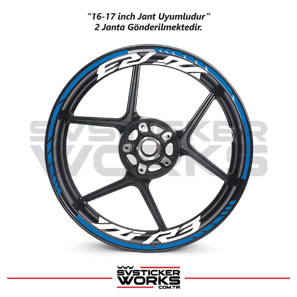 Yamaha YZF-R3 Yazılı Jant Sticker Dış Ve İç Set Sticker Jant Şeridi