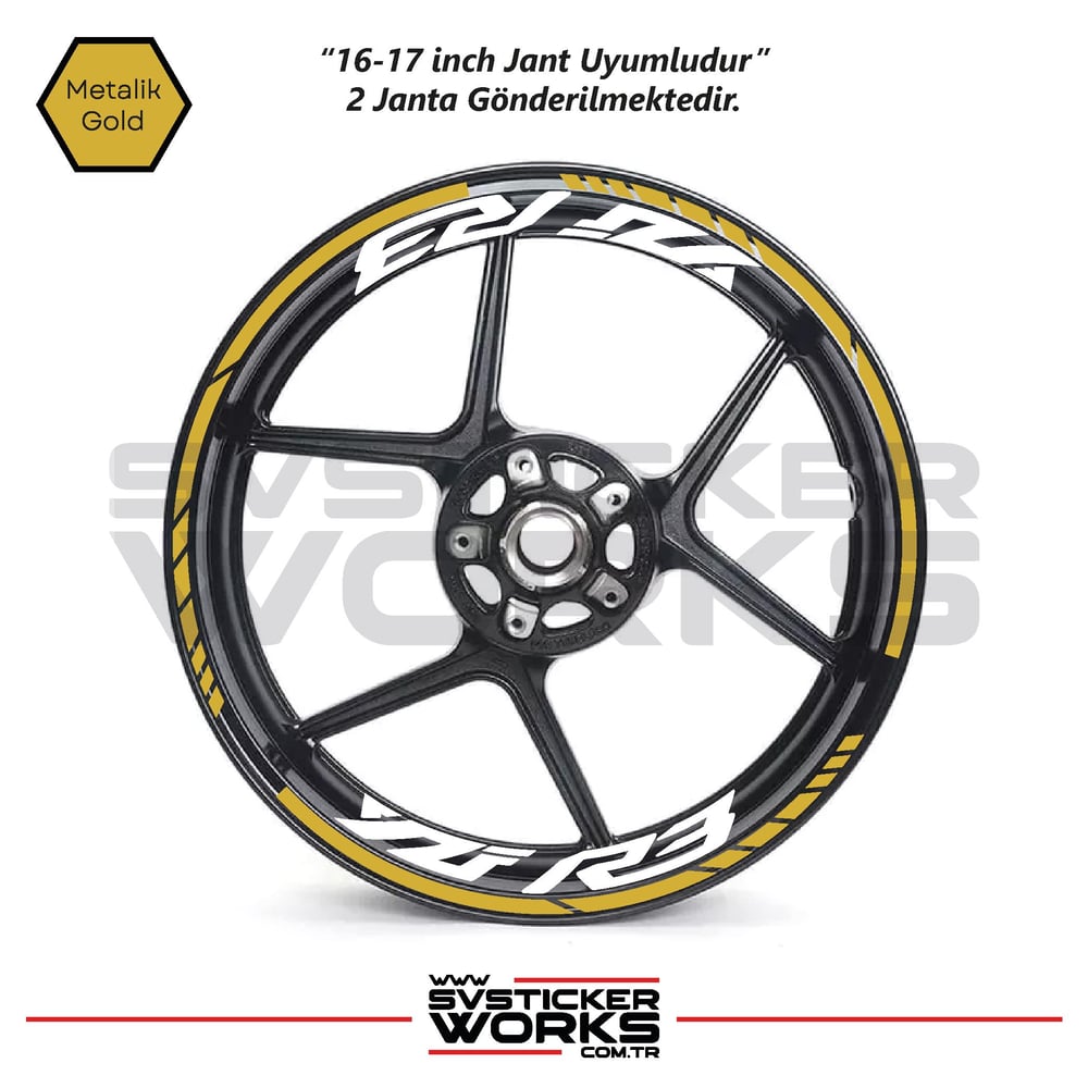 Yamaha YZF-R3 Yazılı Jant Sticker Dış Ve İç Set Sticker Jant Şeridi