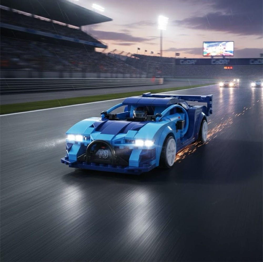 CADA Blue Race Car 325 PARÇA BLOCK OYUNCAK
