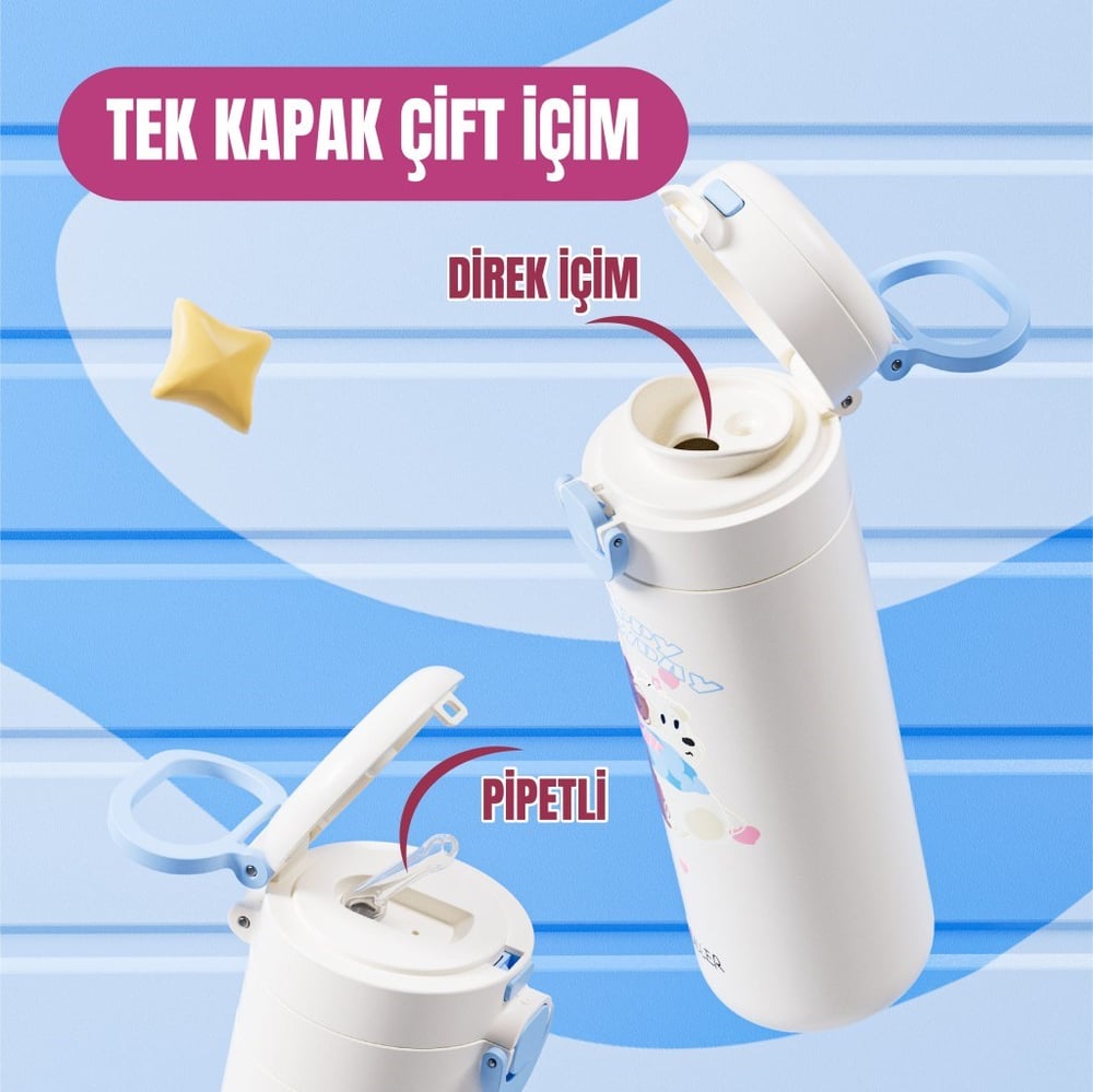DILLER PUPPY FİGÜRLÜ 520 ML PASLANMAZ ÇELİK TERMOS