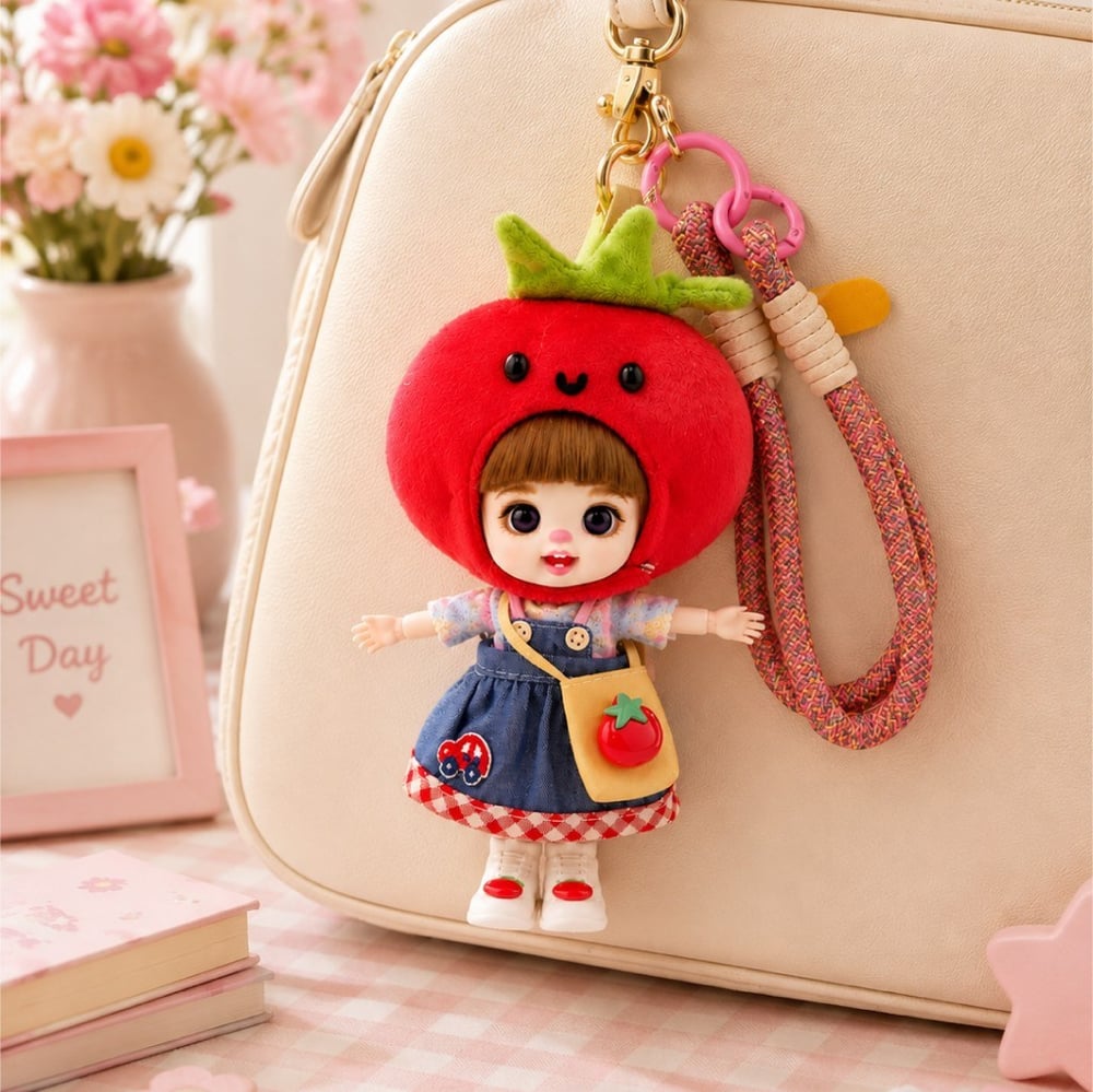 LOLİFEN TELEFON ASKILI DOMATES ŞAPKALI KIZ MODEL CHARM