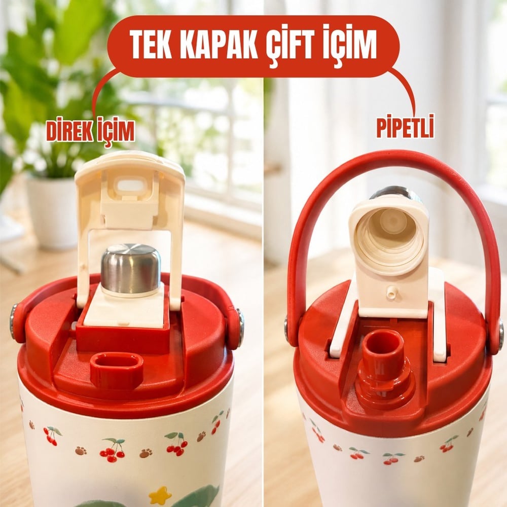 PASLANMAZ ÇELİK DESENLİ TERMOS 900 ML