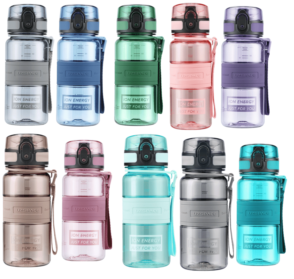 UZSPACE 350ML SİLİKON GÖVDE TRITAN SU MATARASI