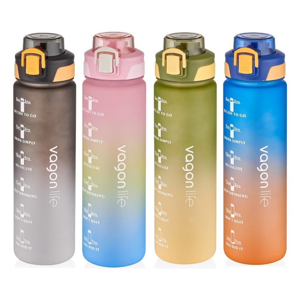 VAGONLİFE 1000 ML SOFT-TOUCH MOTİVASYON SU MATARASI