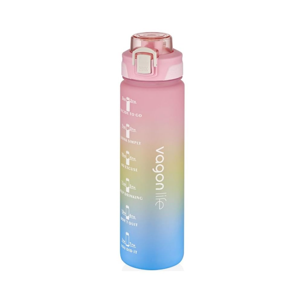 VAGONLİFE 1000 ML SOFT-TOUCH MOTİVASYON SU MATARASI