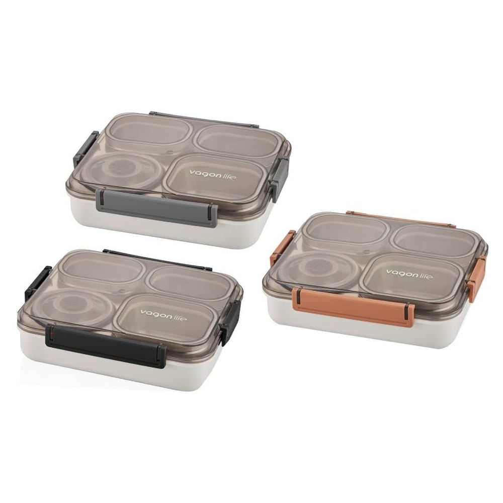 VAGONLİFE 1200 ML 4 BÖLMELİ PASLANMAZ ÇELİK LUNCH BOX