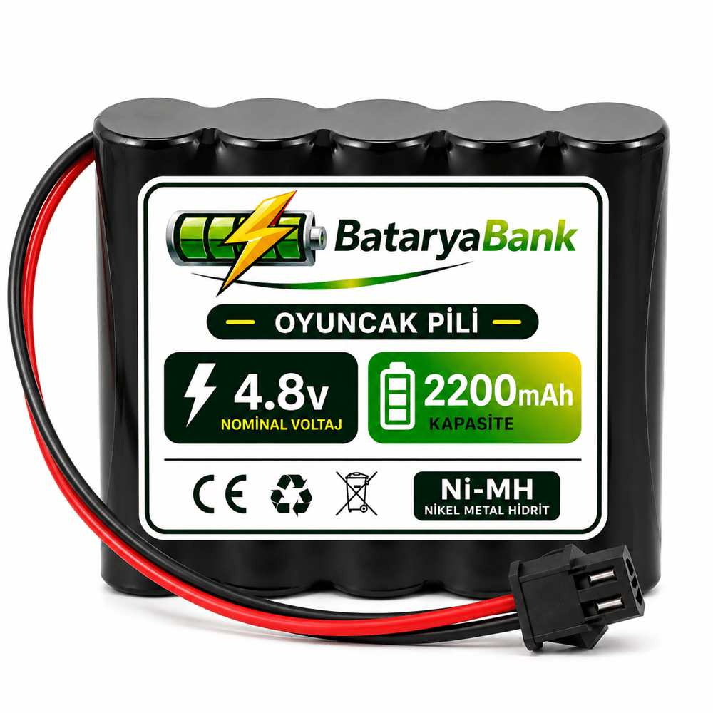 4.8V 2200mAh Oyuncak Pili Siyah Soket Şarjlı Batarya | RC Araba ve Oyuncak Aküsü