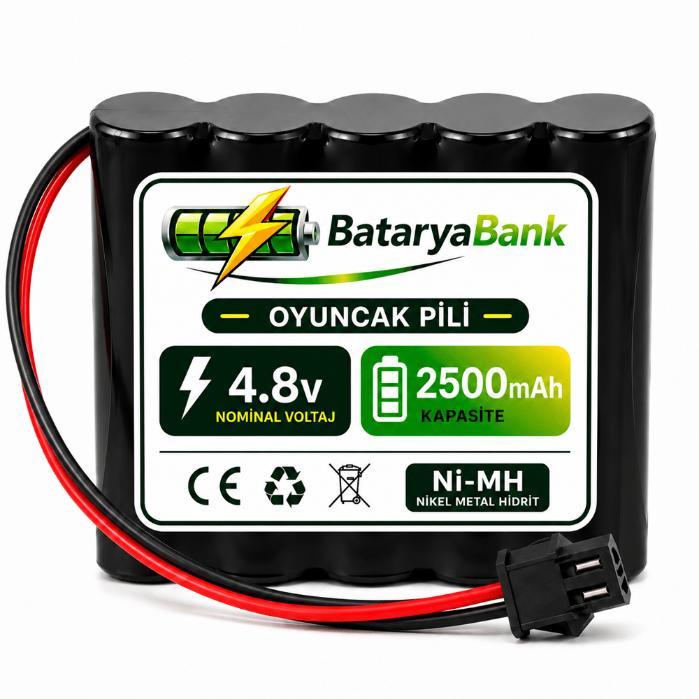 4.8V 2500mAh Oyuncak Pili Siyah Soket | Şarj Edilebilir Ni-MH Batarya