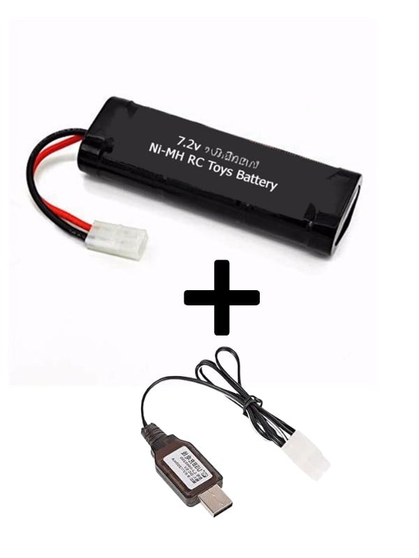 7.2V 2400mAh Tamiya Soketli Oyuncak Araba Pili + USB Şarj Cihazı RC Araba Batarya Seti