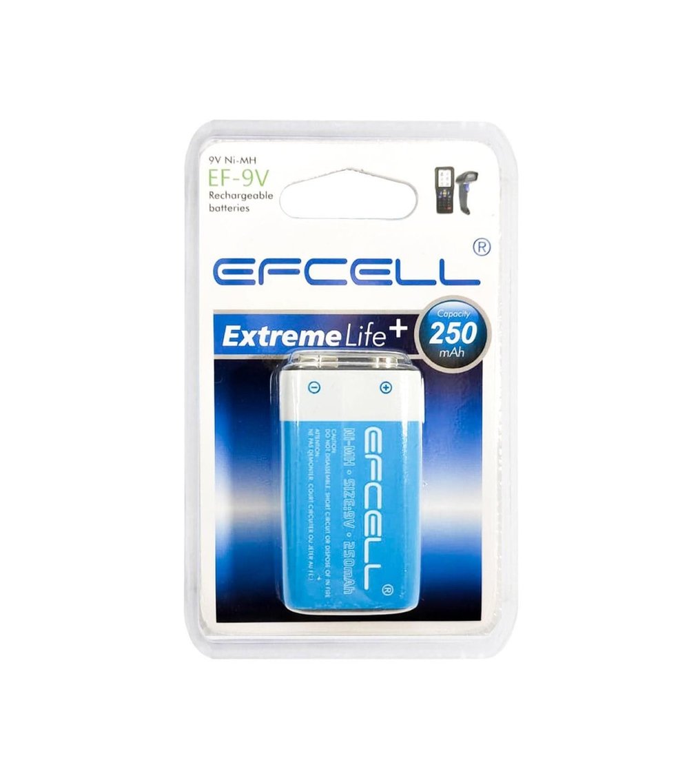 EFCELL 9V 250mAh Ni-MH Şarj Edilebilir Pil | 9 Volt Şarjlı Pil