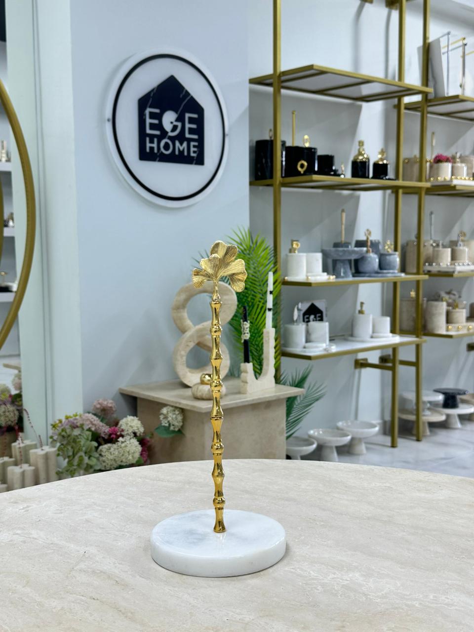 DEKORATİF BEYAZ MERMER RULO HAVLULUK GOLD GİNGO