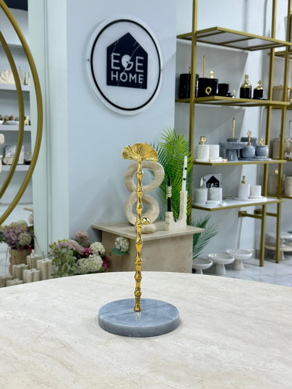 DEKORATİF GRİ MERMER RULO HAVLULUK GOLD YAPRAK
