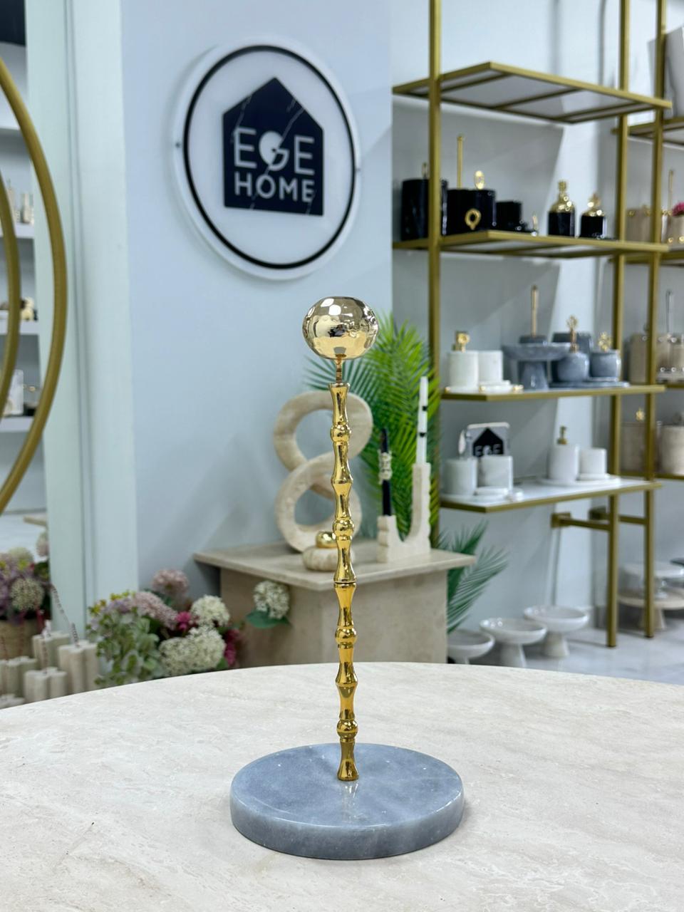 DEKORATİF GRİ MERMER RULO HAVLULUK GOLD DİSKO TOPU