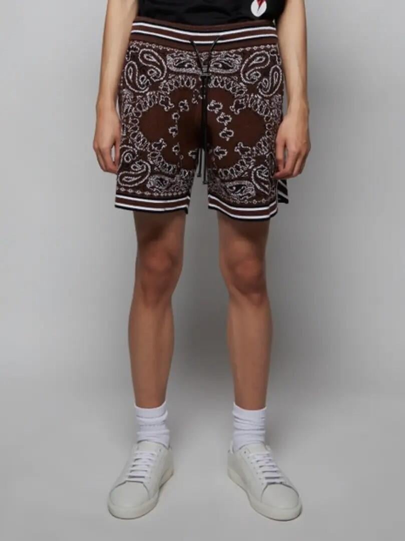 Amiri Bandana B-ball Şort, Dark Brown