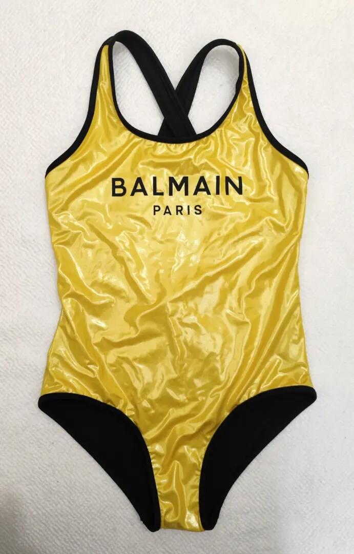 Balmain laminated one-piece çocuk mayo