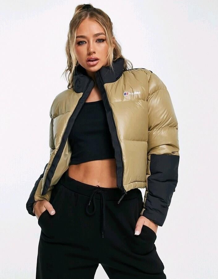 Berghaus Arkos Reflect Cropped dDown Jacket in Stone