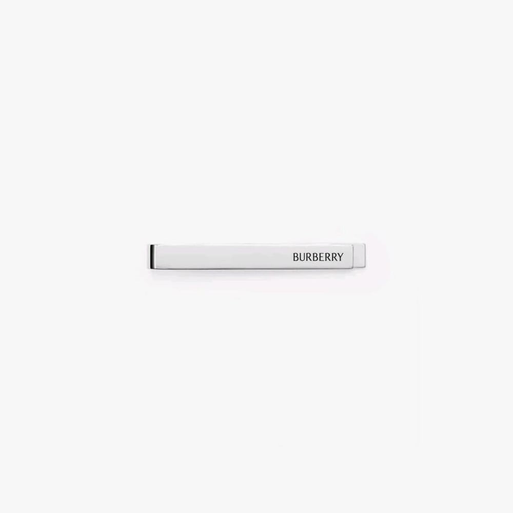 Burberry Sterling Silver Logo Tie Bar