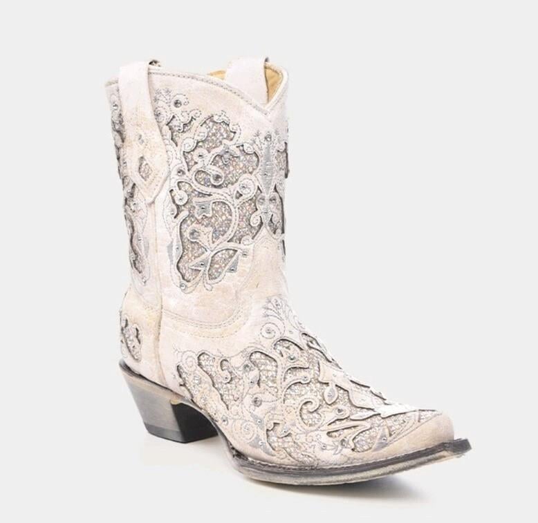 CORRAL A3550 - White Kovboy Çizmesi