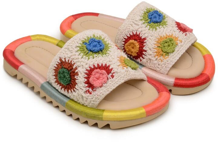 Farm Rio Sunset Crochet Slide Sandal