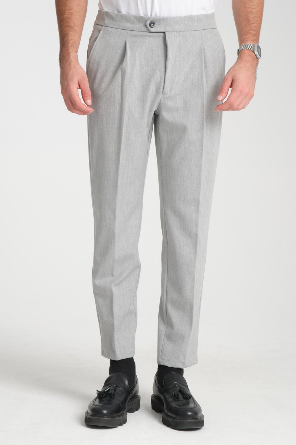 Erkek Beli Lastikli Kalın Kaşe Görünümlü Casual pantolon