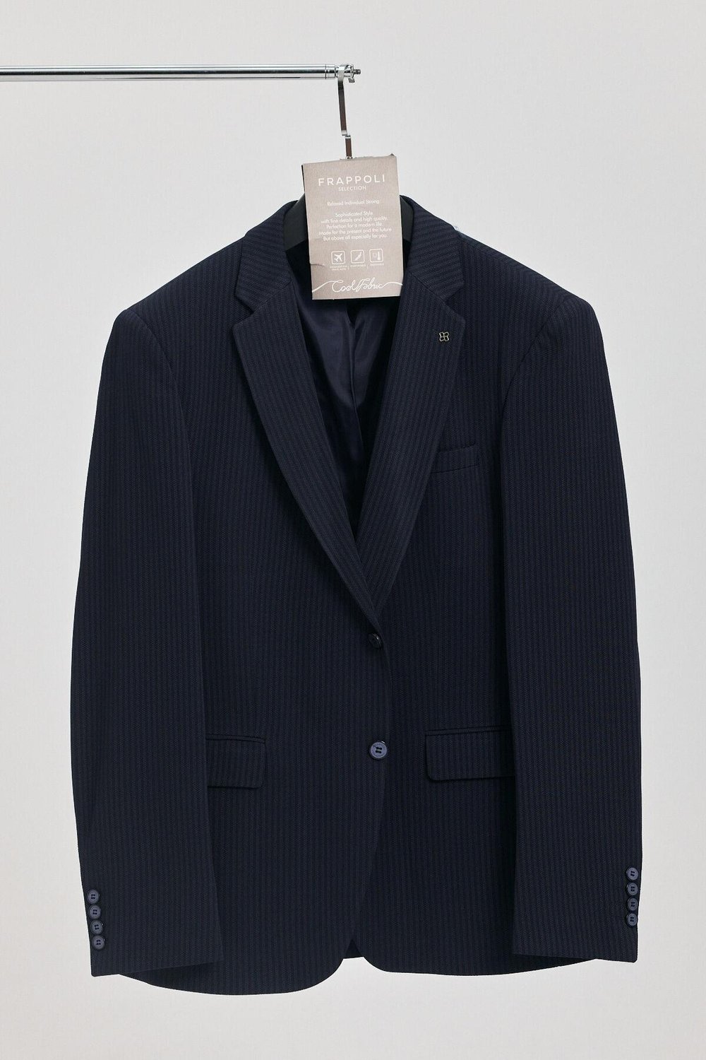 Lorus Erkek Açık Lacivert Esneyen Kumaş Mono Yaka Slim Fit Blazer Ceket (Büyük Beden - Battal)