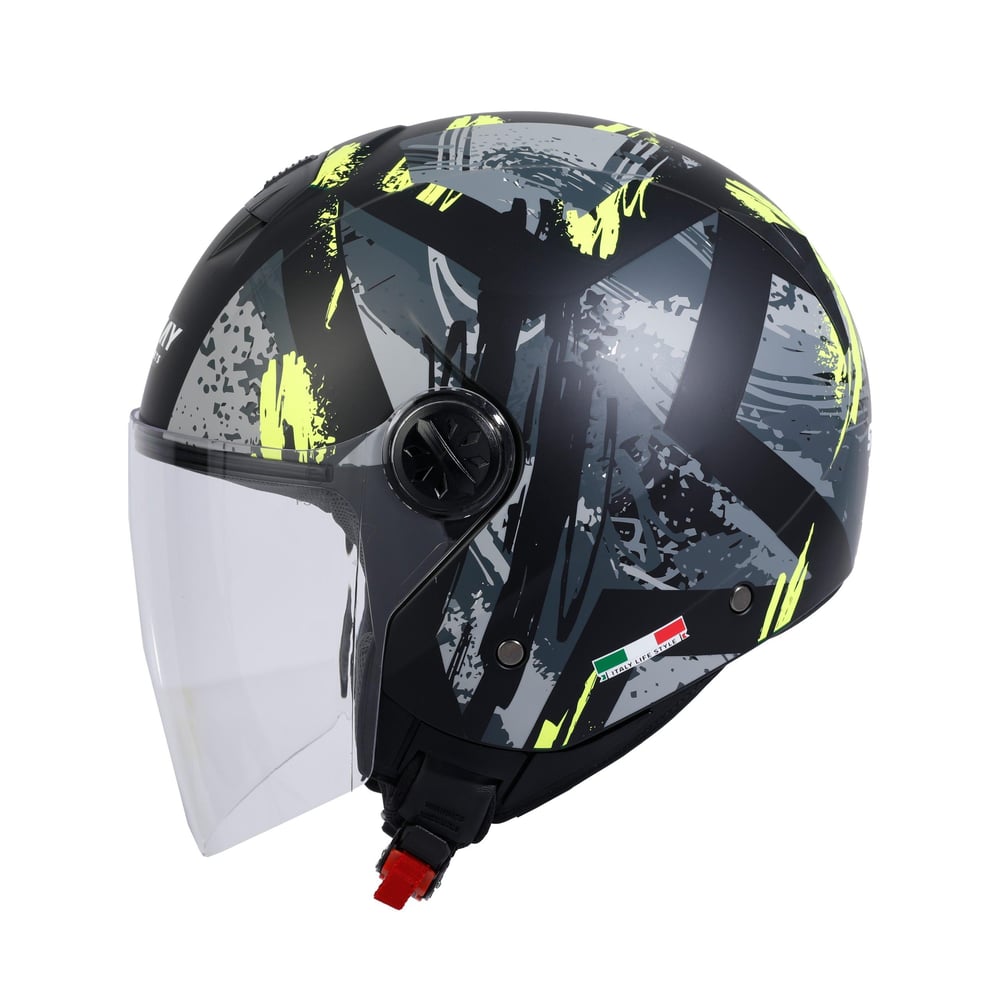 SWAY SW 715 POISON Black Grey Yellow Yarım Kask