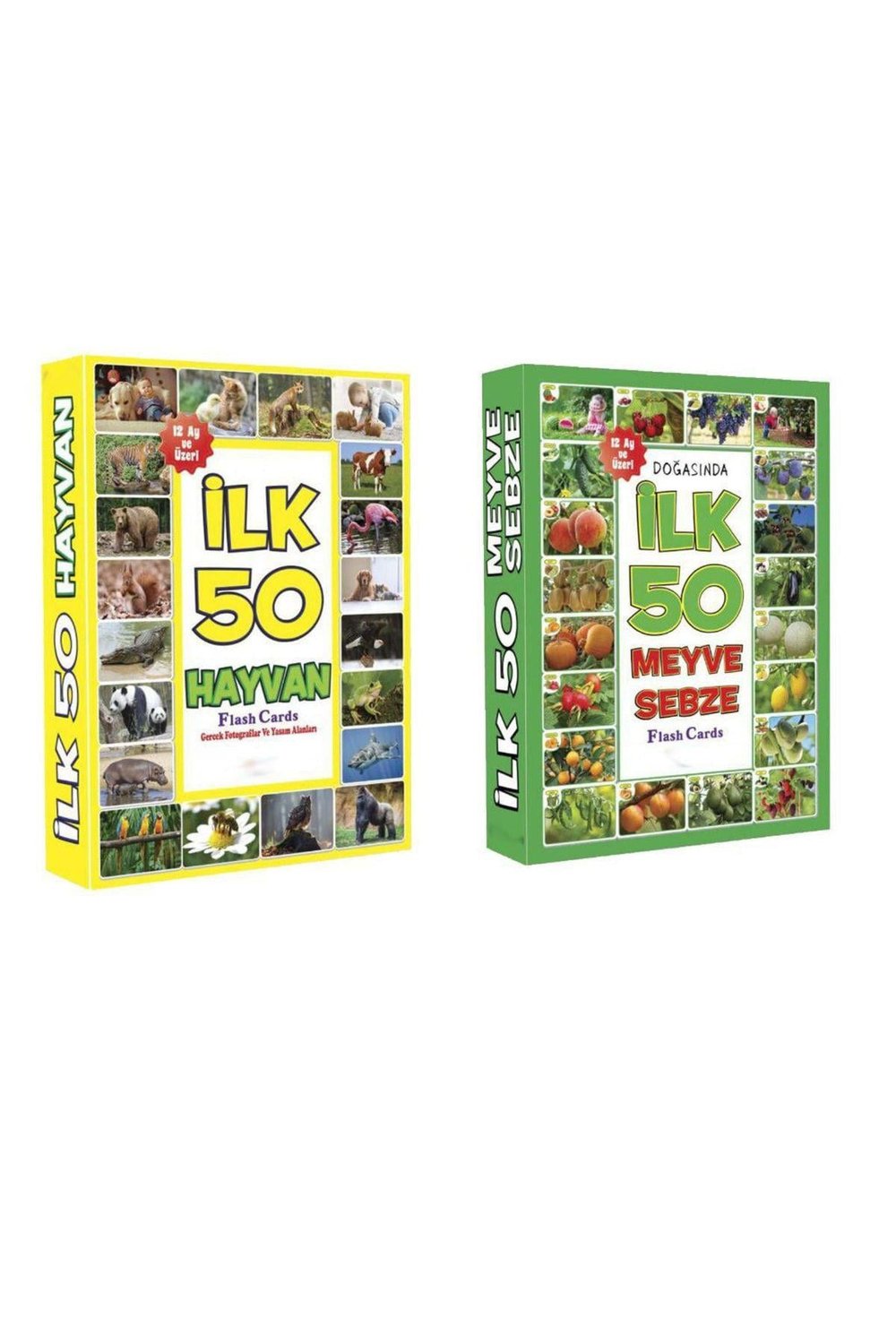 2li Eğitici Kartlar Set, Ilk Meyveler, Ilk Hayvanlar