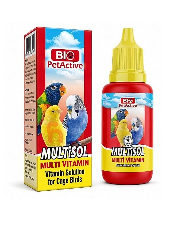 Biopetactive Multisol Kuşlar İçin Multivitamin 30 Ml