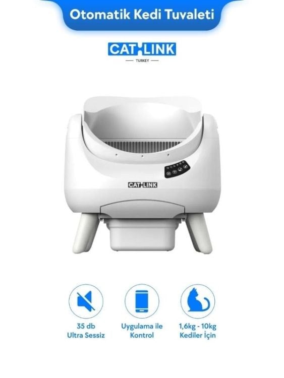 Catlink Üstü Açık Otomatik Kedi Tuvaleti Beyaz - Scooper Open-X (CL-CH-01-W)
