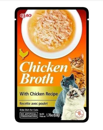 Ciao Chicken Broth Tavuk Sulu ve Tavuklu Kedi Çorbası 50 Gr (USA821)