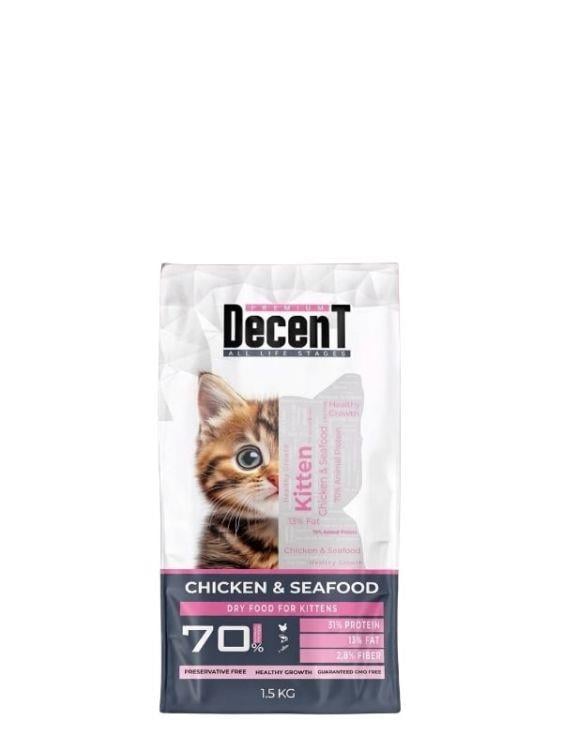 Decent Kitten Tavuklu ve Balıklı Yavru Kedi Maması 1.5 Kg