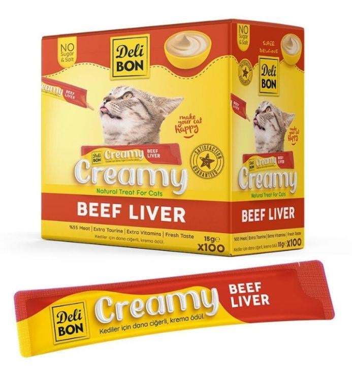Delibon Dana Ciğerli Krema Kedi Ödülü 15 Gr 100 Lü