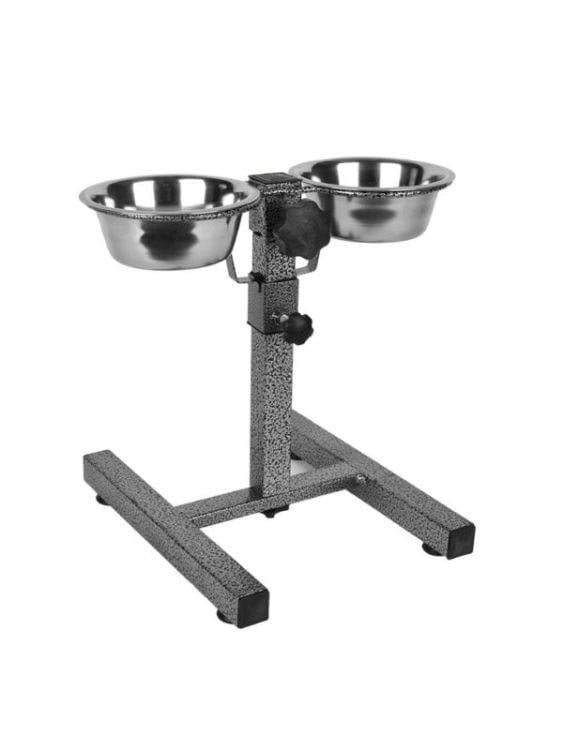Flip KE-3314A Yüksekliği Ayarlanabilir İkili Çelik Mama ve Su Kabı 470 Ml