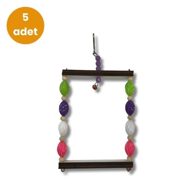 Hobi EF-14 Boncuklu Kare Muhabbet Kuşu Salıncağı – 5 Adet