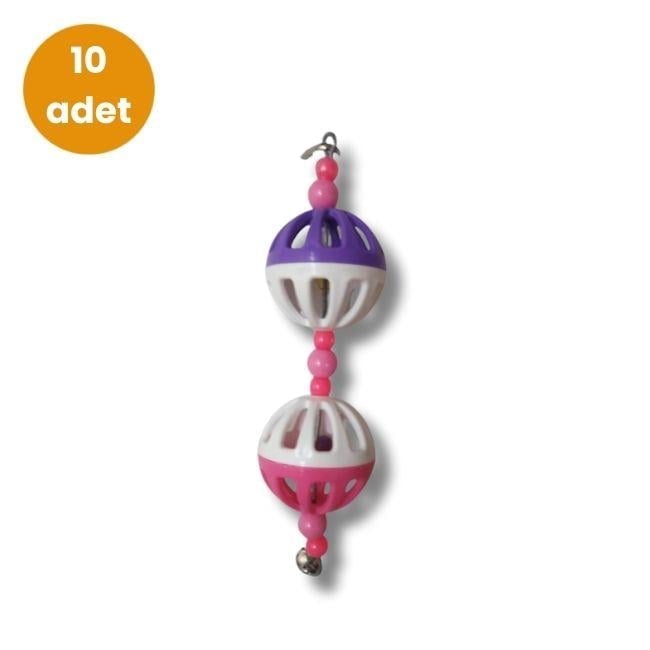 Hobi EF-43 Zilli İkili Top Kuş Oyuncağı – 10 Adet