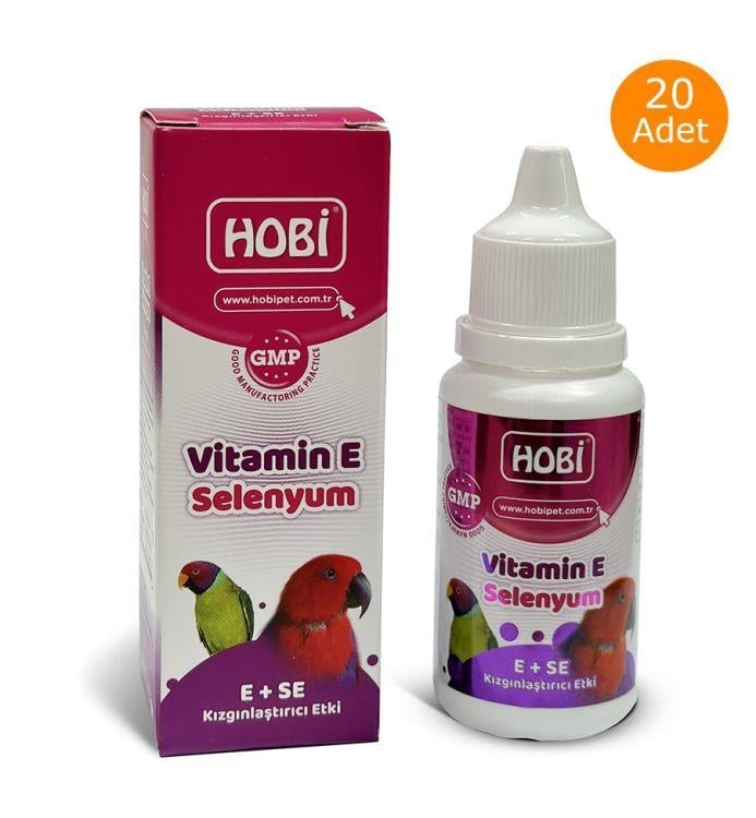 Hobi Kuşlar İçin Vitamin E Kızıştırıcı Takviye 30ml x 20 Adet